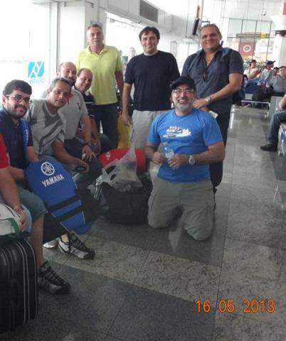 Alguns dos pilotos, no aeroporto de Belém,