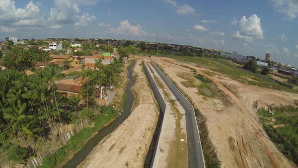 Grande parte da macrodrenagem já recebeu concretagem