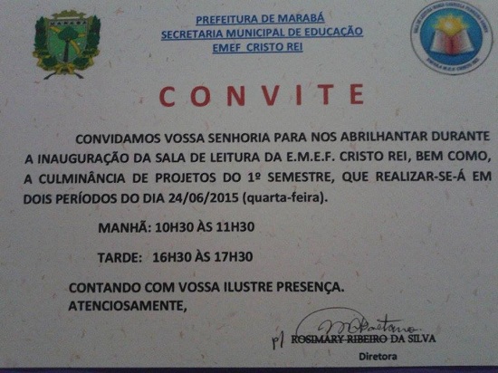 Convite escola