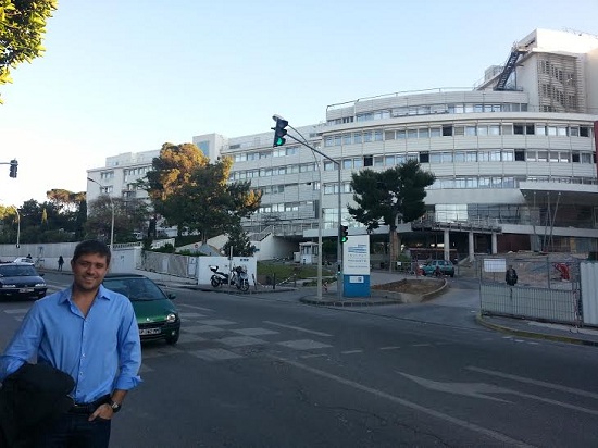 Rafael Negrão, na França, no Institut Paoli-Calmettes, Marseille,. 